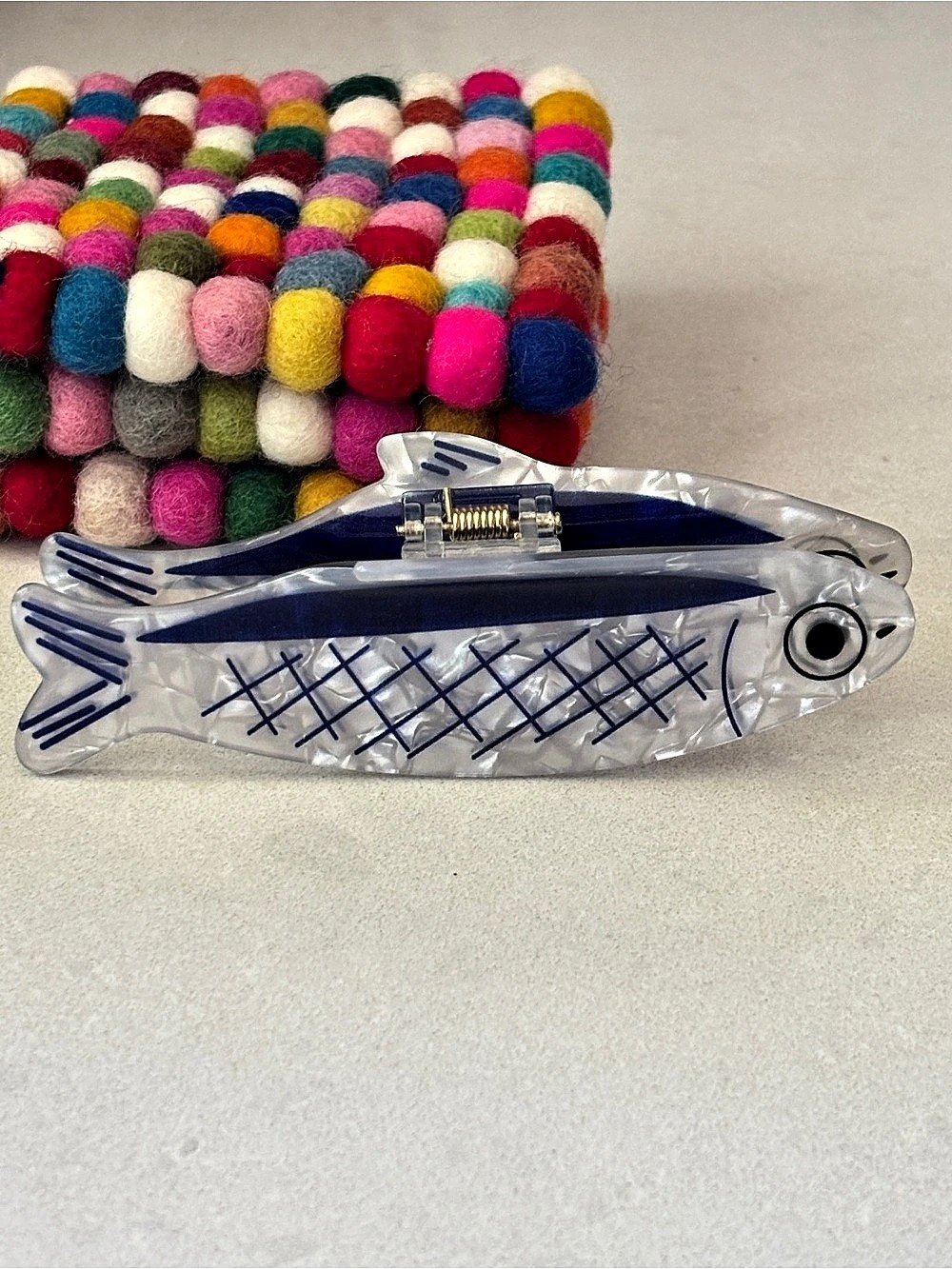 Cute Sardine Shark Fish Hair Clip Spotted Fish Claw Clip Ocean Hair Accessory
